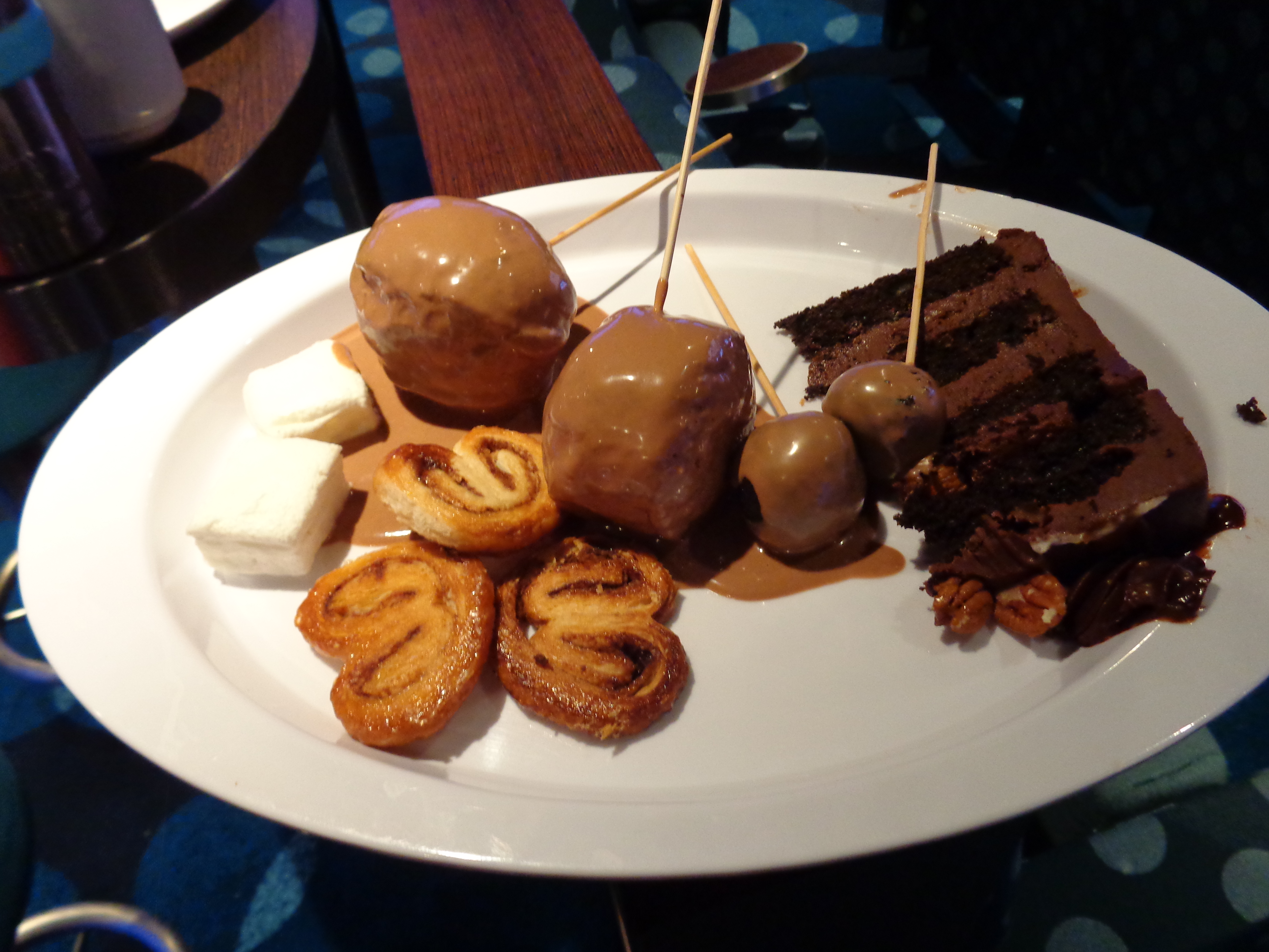 Chocolate Desserts at lunch on Sea Day on Carnival 