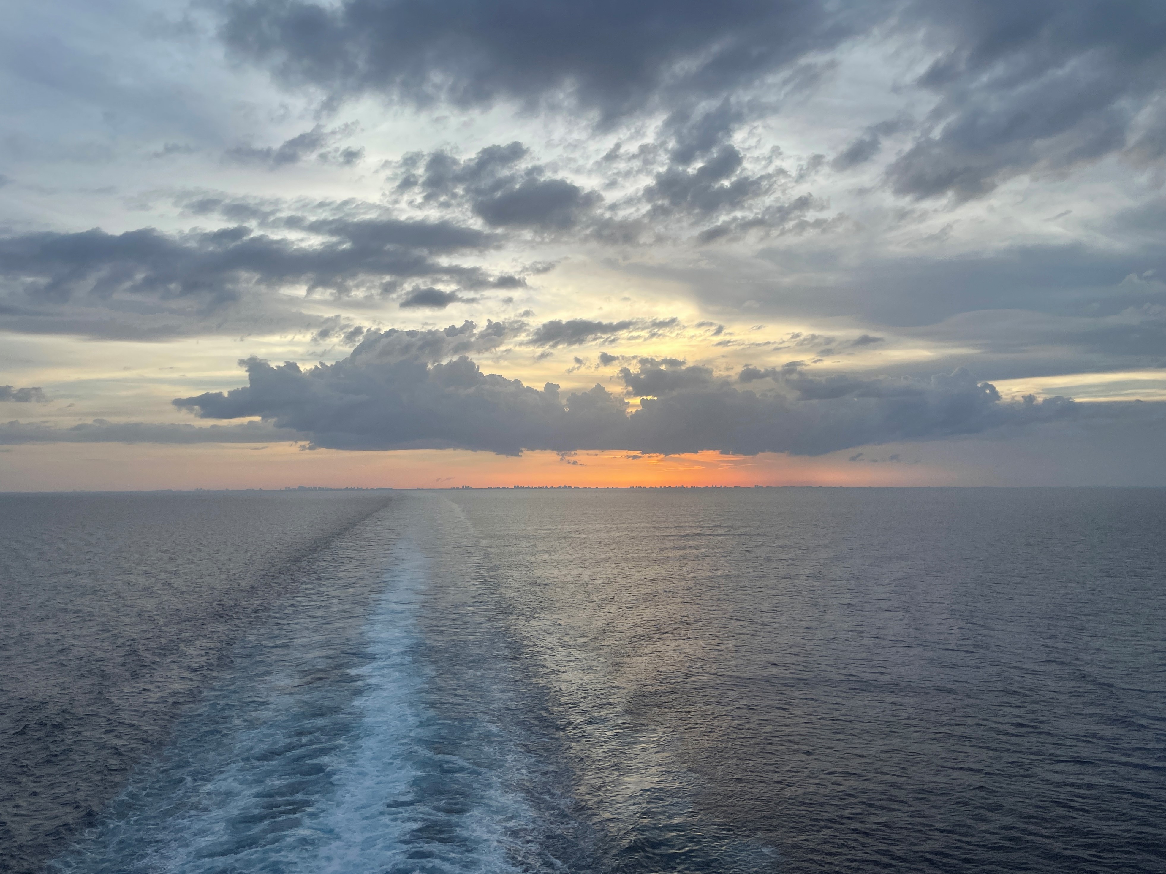 sunset off a cruise ship 