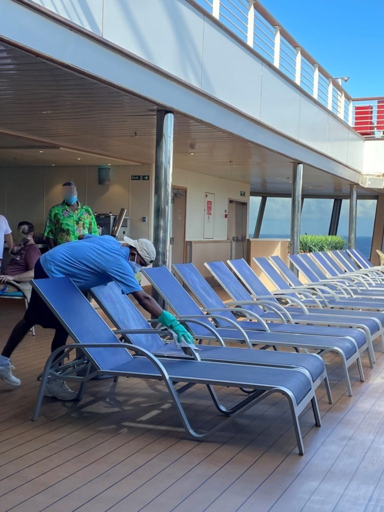 Extra Cleaning of Deck Chairs Carnival Cruise