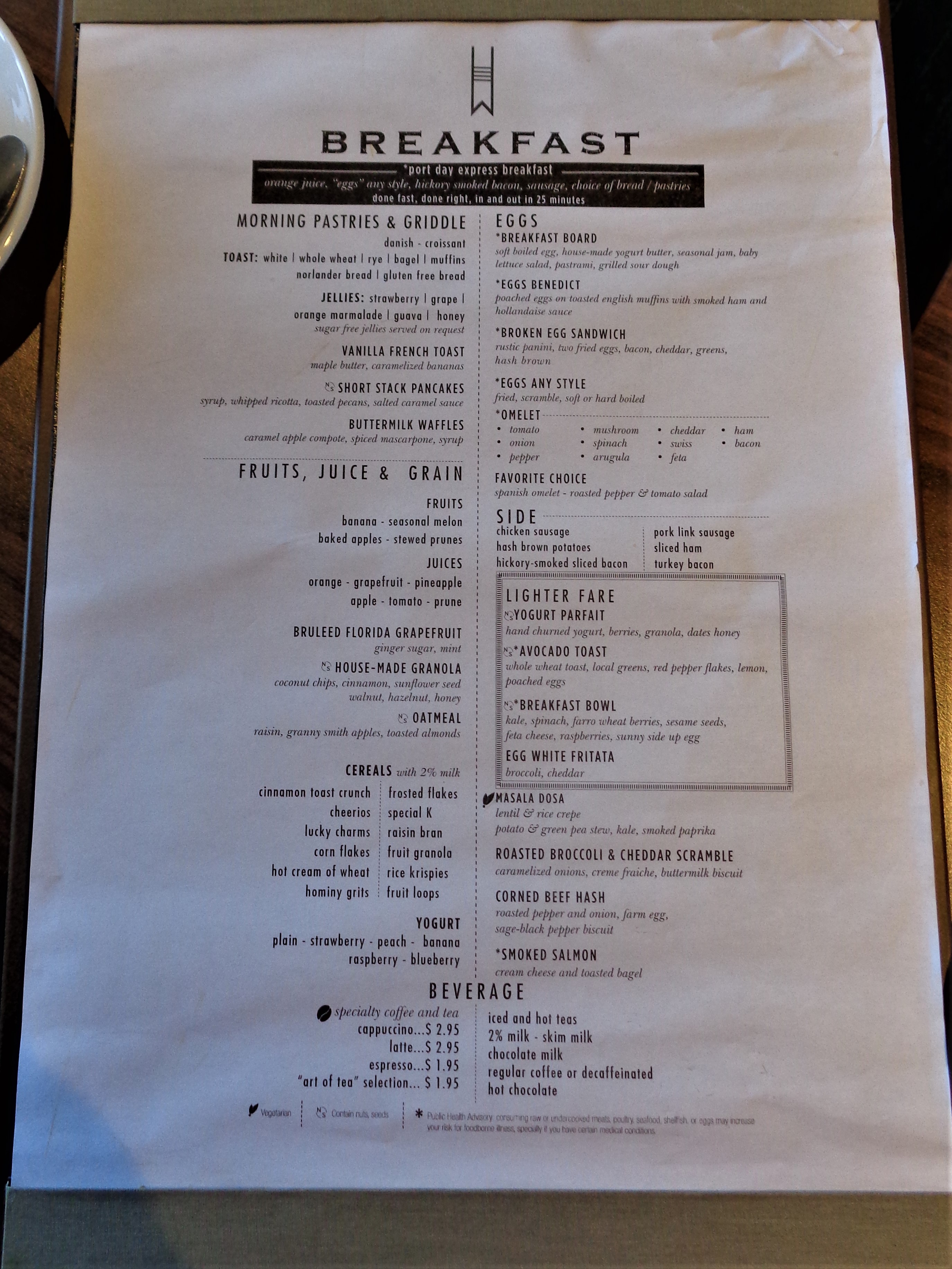 Carnival Cruise Breakfast Choices