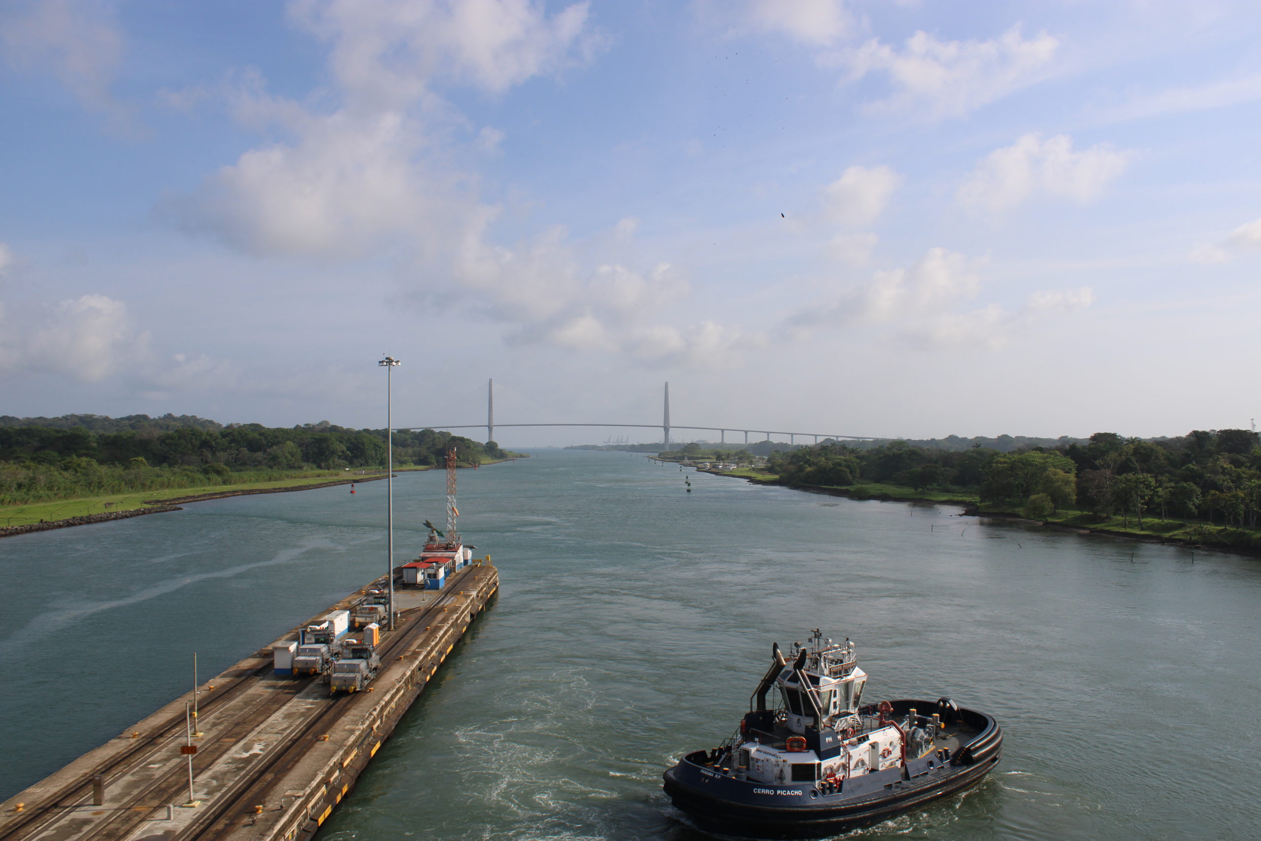 Entry to Panama Canal and Mechanical Mules